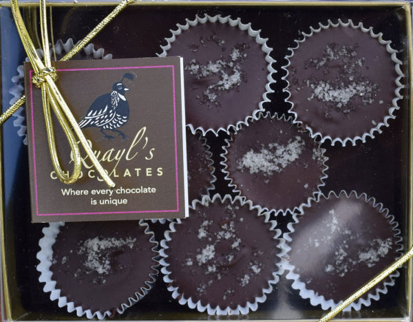 gourmet salted caramels made in vermont by Quayls Chocolates, warren Vermont